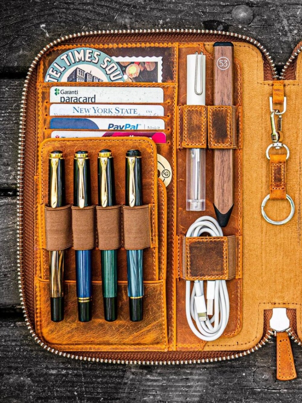 Galen Leather Zip A5 Journal Cover - Brown - Picture 6 of 7